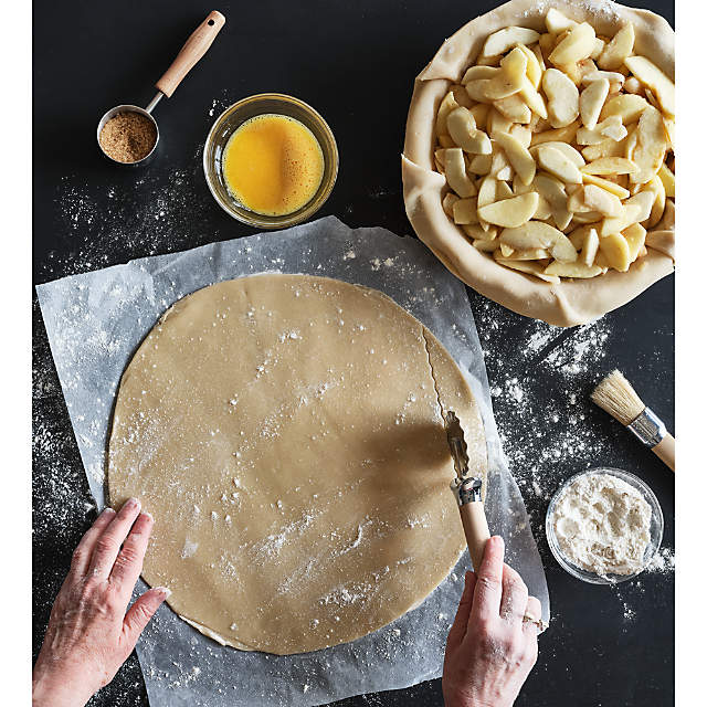 Crate & Barrel Fluted Pastry Cutter Wheel with Beechwood Handle