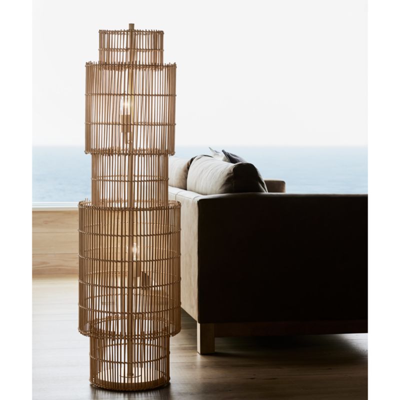 Noon Natural Wicker Floor Lamp by Leanne Ford