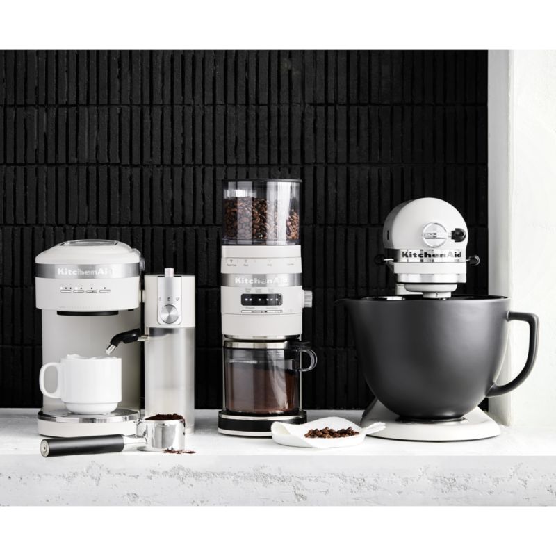 KitchenAid Matte Milkshake White Burr Coffee Grinder Reviews Crate Barrel