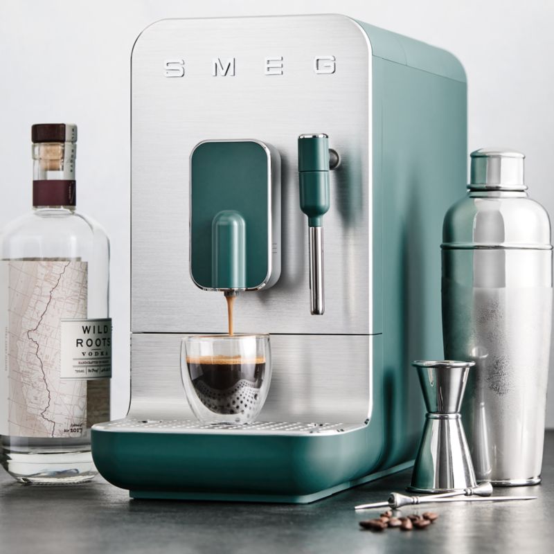 SMEG Matte Jade Green Automatic Coffee and Espresso Machine with Milk Frother - image 5 of 7