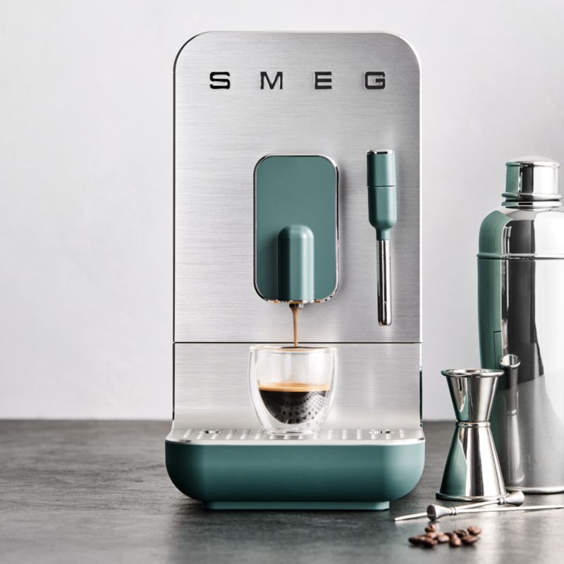 SMEG Matte Jade Green Automatic Coffee and Espresso Machine with Milk Frother - image 2 of 7