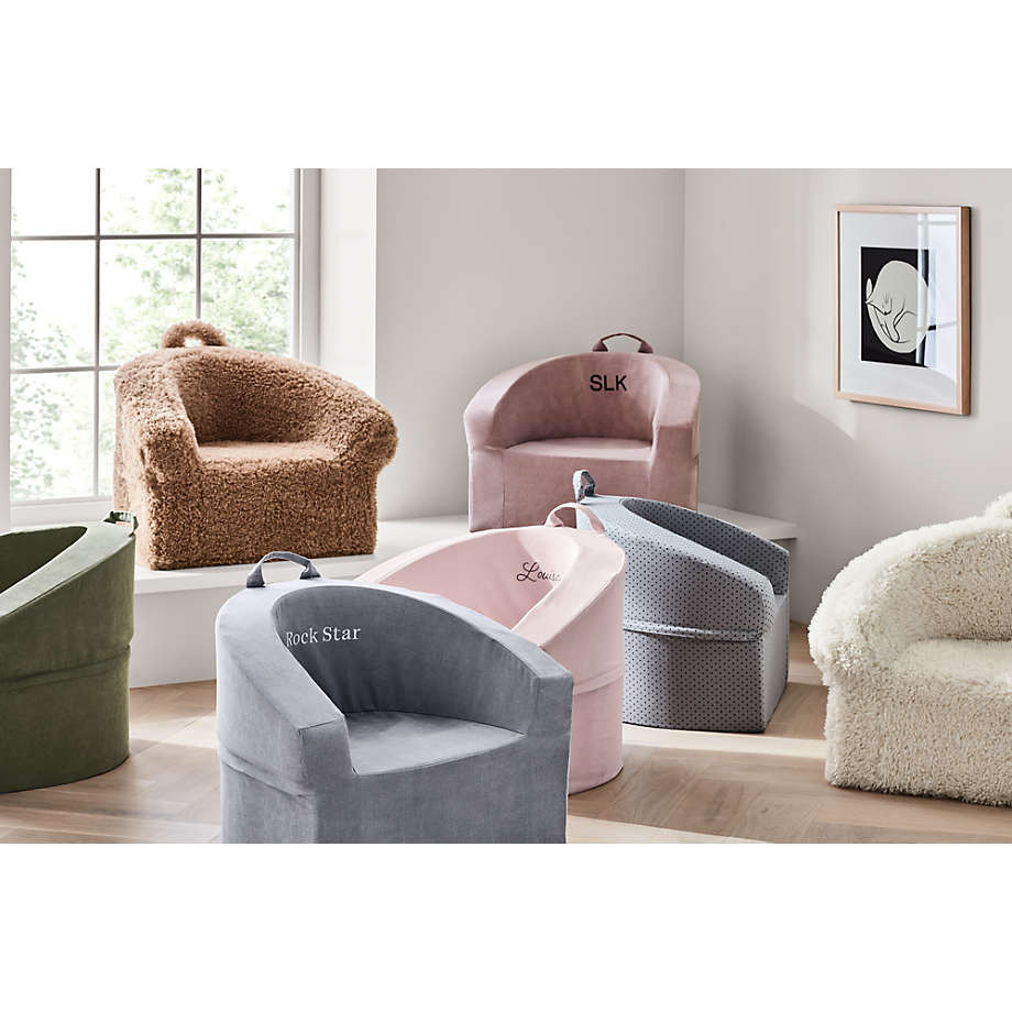Large Elegant Pink Kids Lounge Barrel Chair Reviews Crate Kids