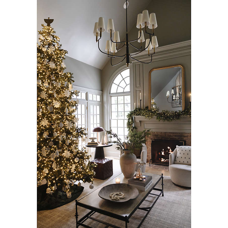 Faux hemlock pine pre lit led christmas garland 74