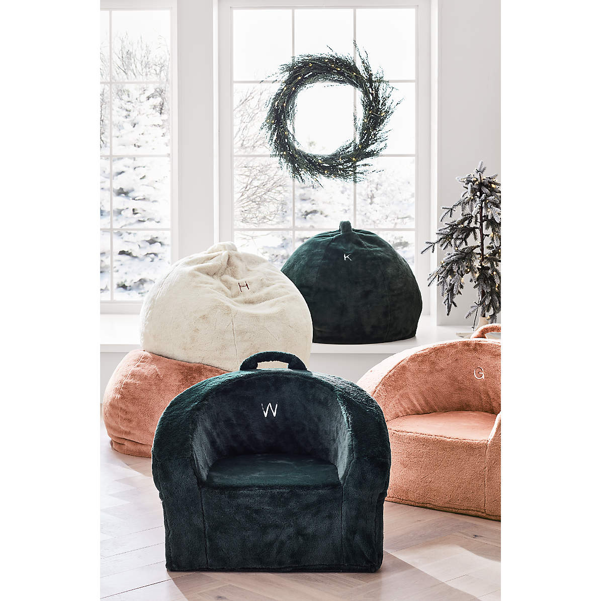 Calm Beige Faux Fur Kids Bean Bag Chair Reviews Crate Kids