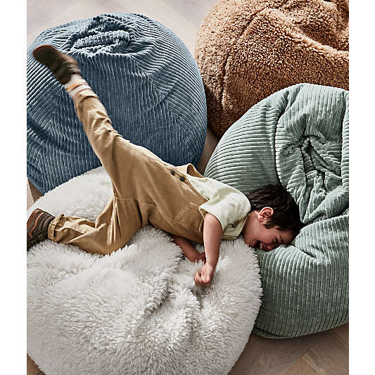Verte Green Small 30" Organic Cotton Corduroy Kids Lounge Bean Bag Chair