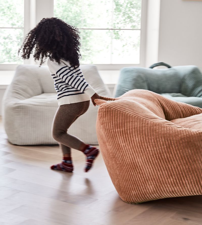 Terracotta Velvet Corduroy Kids Lounge Chair