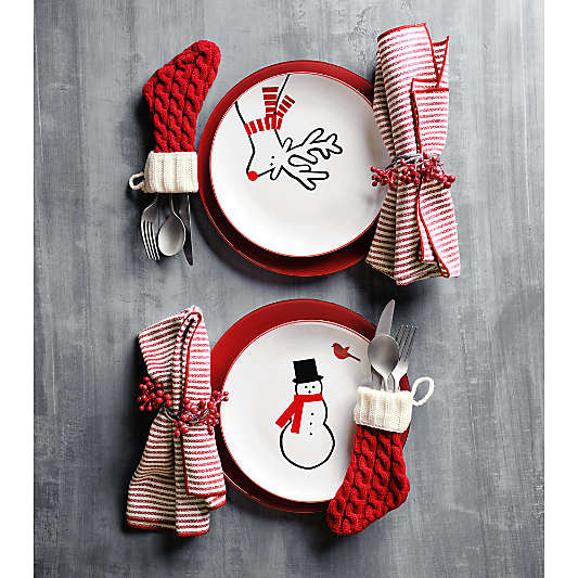 Christmas Stocking Silverware Holders, Set of 4