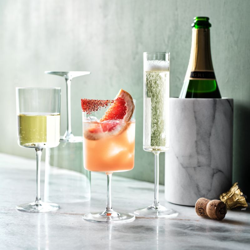 Edge Square Wine Glasses | Crate & Barrel