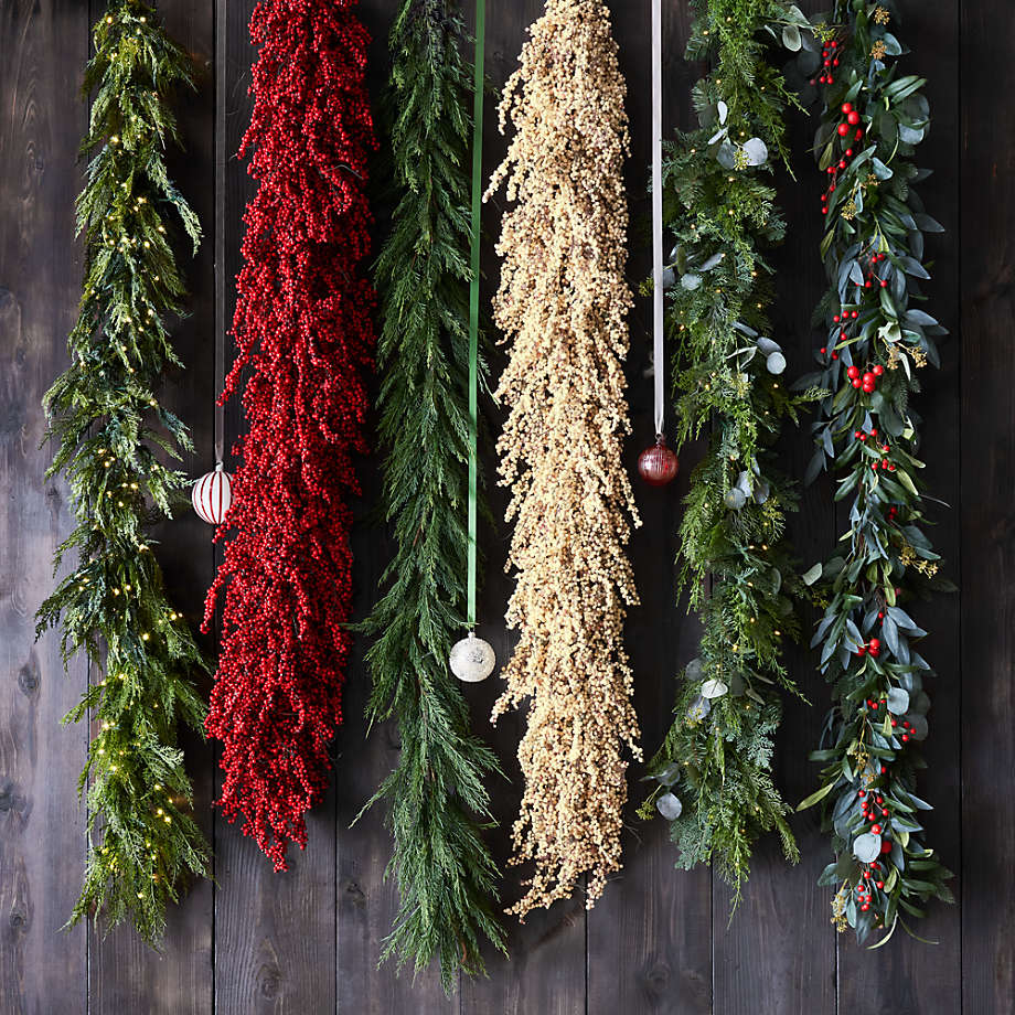 Faux hemlock pine pre lit led christmas garland 74
