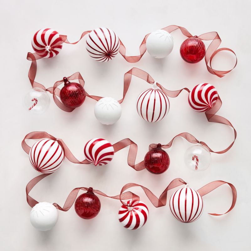 Red and White Striped Glass Finial Christmas Tree Ornament - image 3 of 4