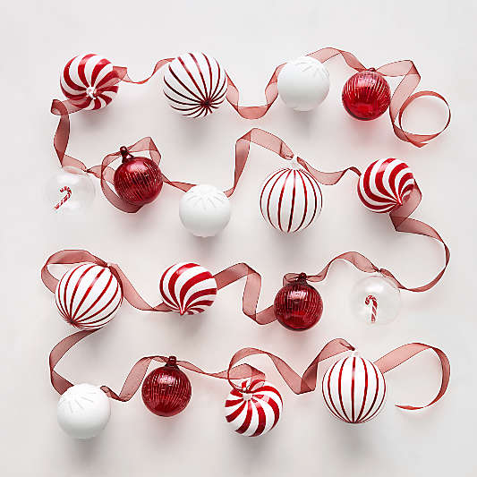 Red and White Striped Glass Onion Christmas Tree Ornament