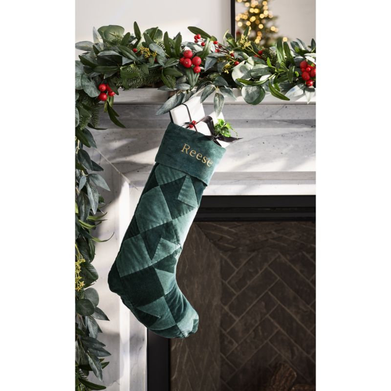 Velvet Heritage Green Christmas Stocking - image 3 of 5