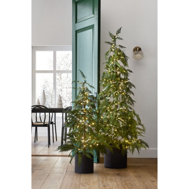 Faux Potted Hemlock Small Pre-Lit LED Christmas Tree with White Lights 4' - image 2 of 12