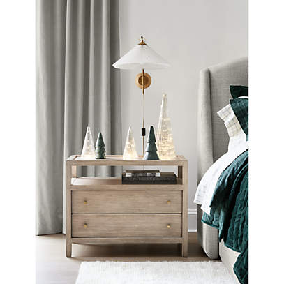 Keane Weathered Natural Wood Charging Nightstand Reviews Crate