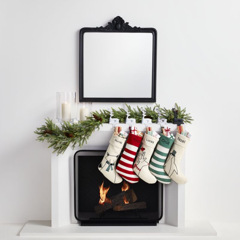 Red Felted Wool Stripe Christmas Stocking - image 2 of 6