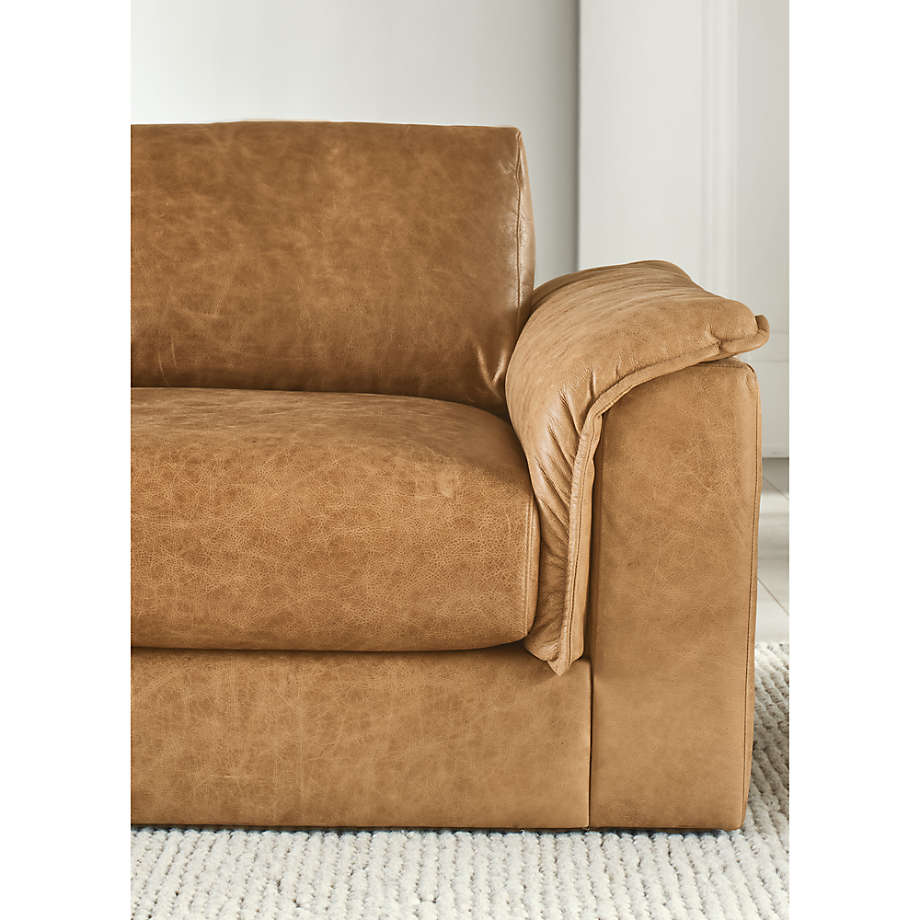 Tan leather two seater sofa discount