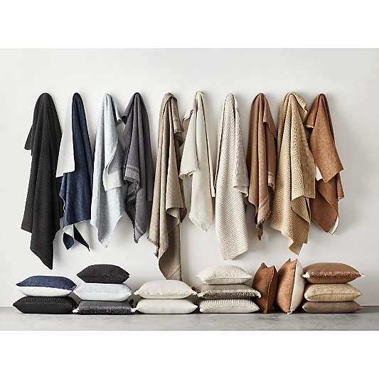 Weekend Camel Brown Organic Cotton 70"x55" Fringe Throw Blanket