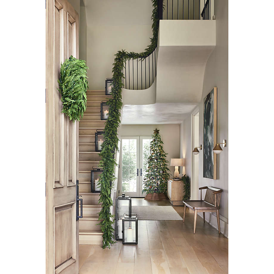 Faux Hemlock Pine Pre-Lit LED Garland 74 + Reviews | Crate u0026 Barrel Canada