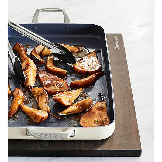 Crate & Barrel EvenCook Ceramic ® Cream Nonstick Double Burner Griddle