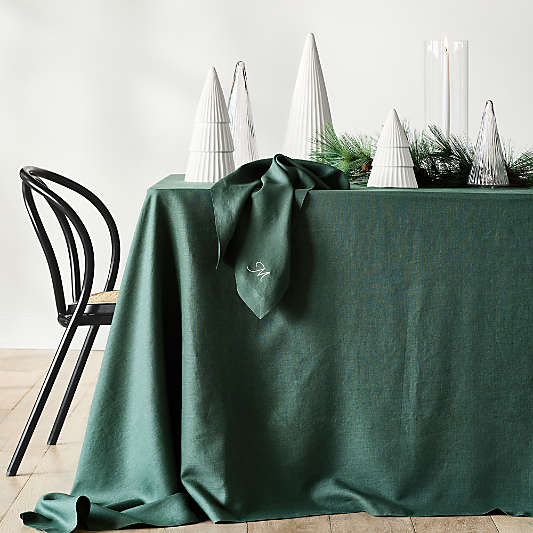 Marin Pine Green European Linen Napkins, Set of 4