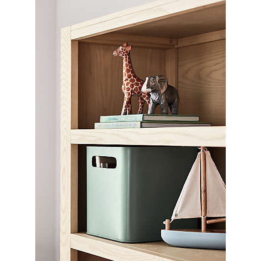 Outline Sage Green Metal Storage Bin with Handles