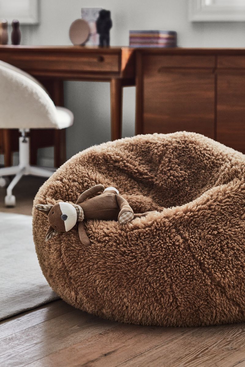 Sesame Brown Mongolian Faux Fur Kids Bean Bag Chair Cover - image 4 of 8