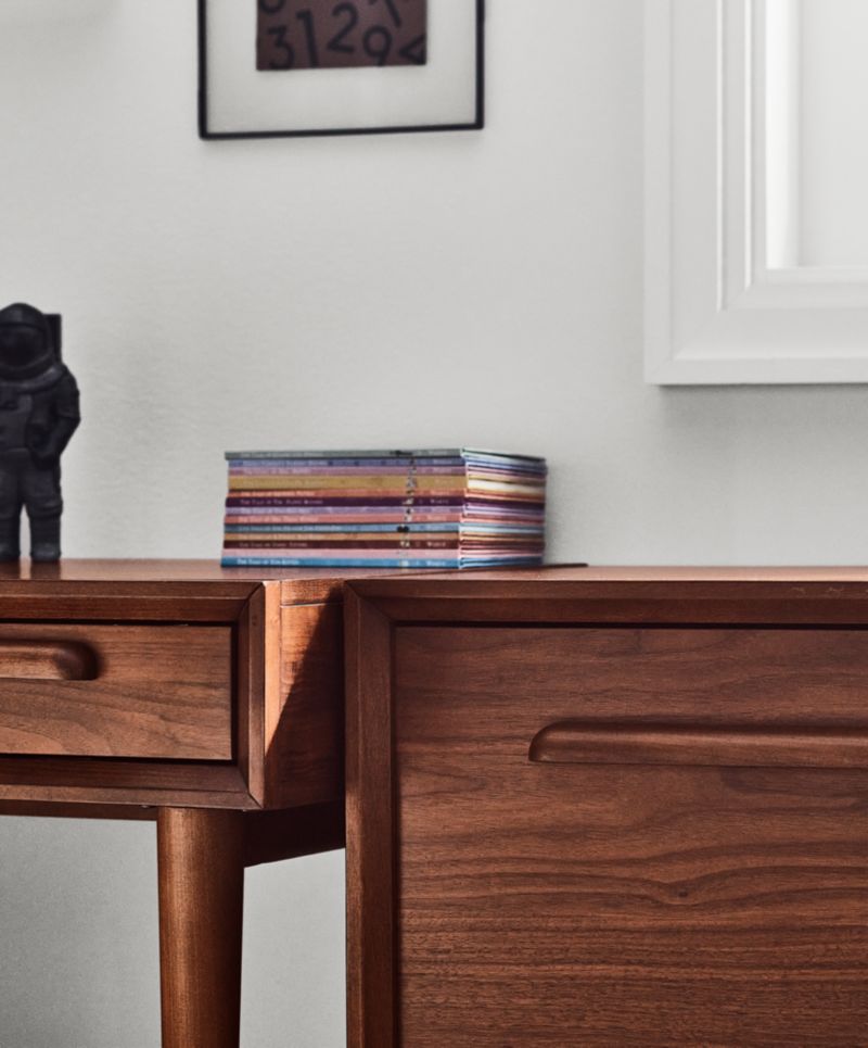 Tatum Walnut Wood Desk with Drawer - image 8 of 14