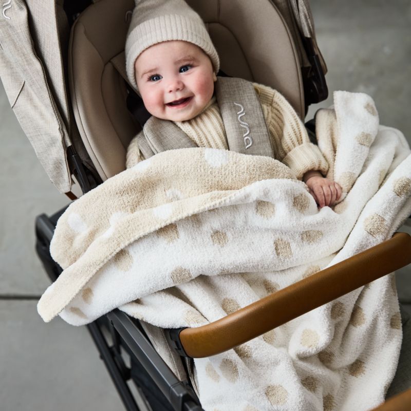 Reversible Stone Tan Chenille Dot Baby Stroller Blanket - image 1 of 7