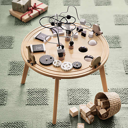 Hi/Low Square Verte Green Flatweave Kids Performance Area Rug 8'x10'