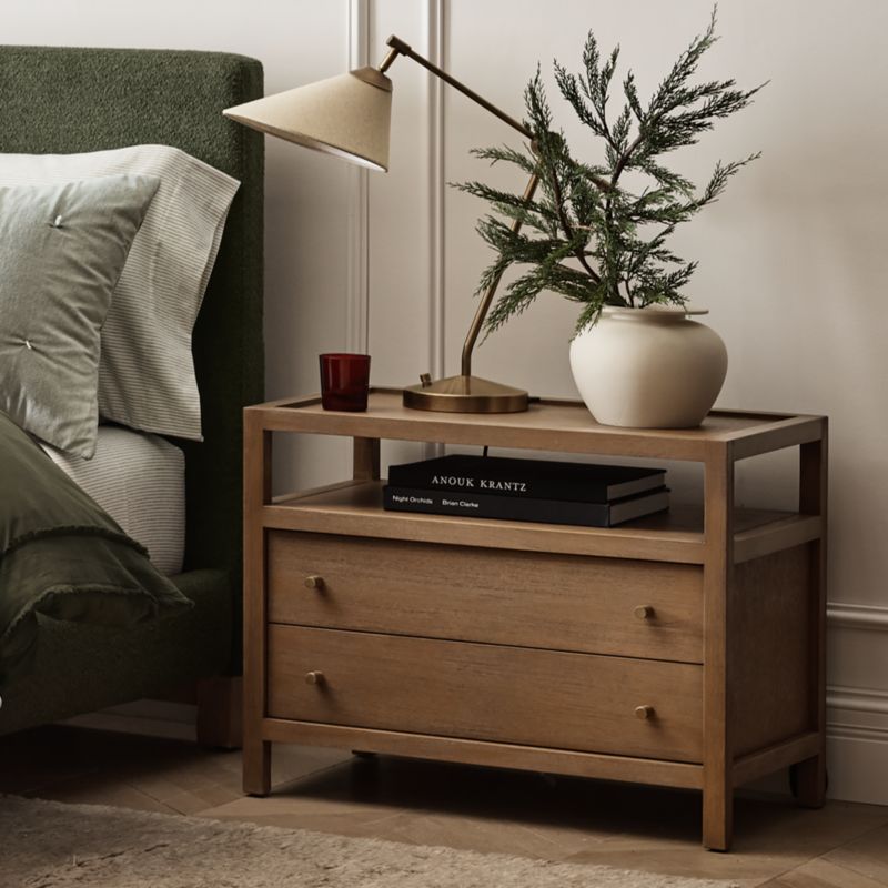 Keane 32" Solid Driftwood Charging Nightstand - image 2 of 12