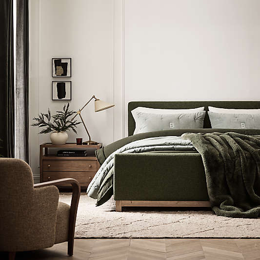 Organic Cotton Linen Velvet Sage Shadow Green Quilts