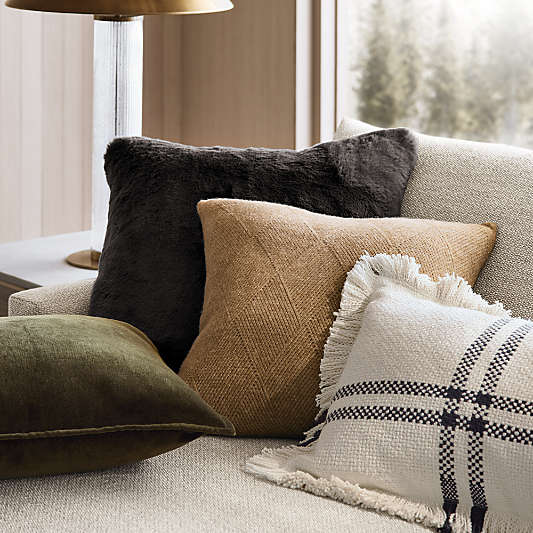 Weekend Organic Cotton 36"x16" Arctic Ivory and Ink Black Throw Pillow