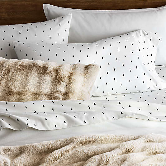 Faux Fur and Flannel Bedding Arrangement