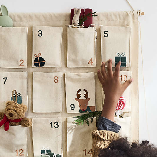 Wonderland Bear and Bunny Hanging Kids Christmas Advent Calendar