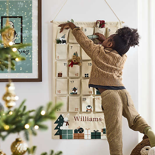 Wonderland Bear and Bunny Hanging Kids Christmas Advent Calendar