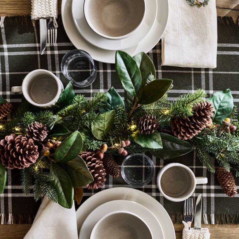 Craft 120" Green Plaid Organic Cotton Fringe Table Runner - image 1 of 4