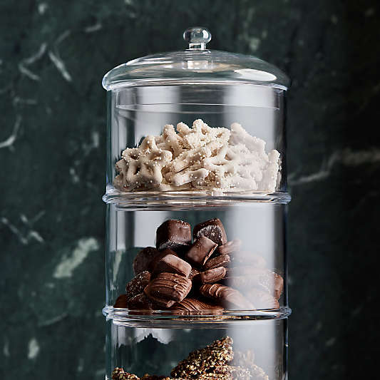 3-Tier Glass Cookie Jar