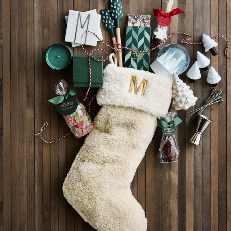 Travertine Beige Faux Shearling Christmas Stocking - image 3 of 10