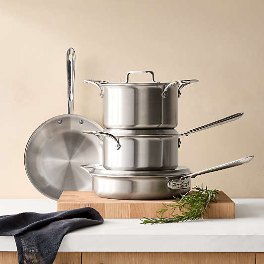 All-Clad ® D5 Brushed Stainless Steel 7-Piece Cookware Set