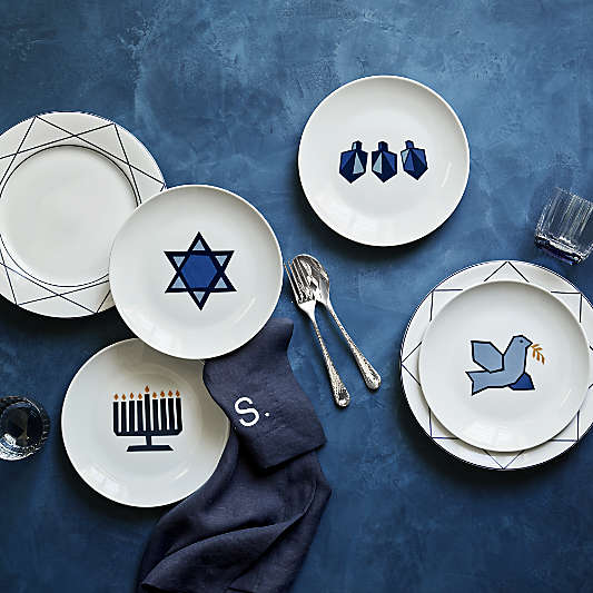 Joan Anderson Hanukkah Salad Plates, Set of 4