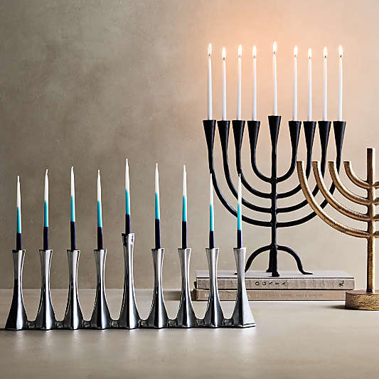White Hanukkah Menorah Candles, Set of 45