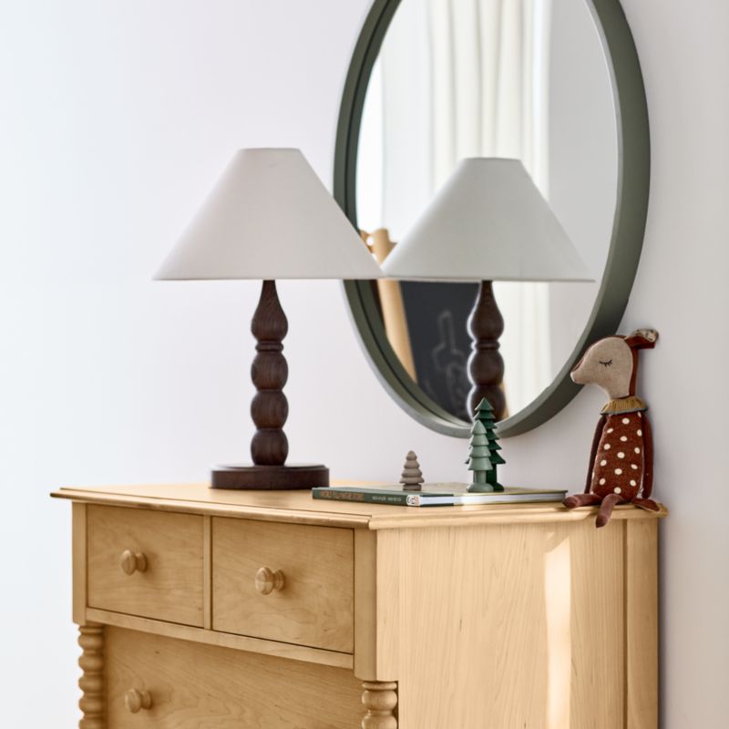 Finn Sage Green Wood 31" Round Wall Mirror - image 2 of 6