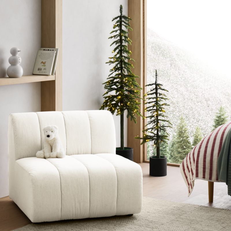 Jade Heathered Ivory Armless Upholstered Sectional Sofa - image 2 of 9