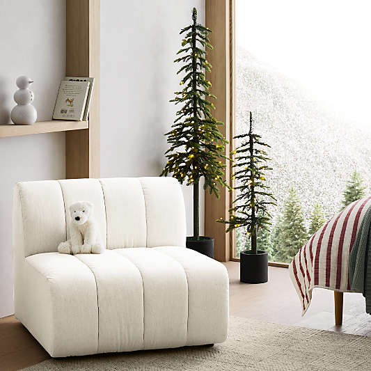 Jade Heathered Ivory Armless Upholstered Sectional Sofa