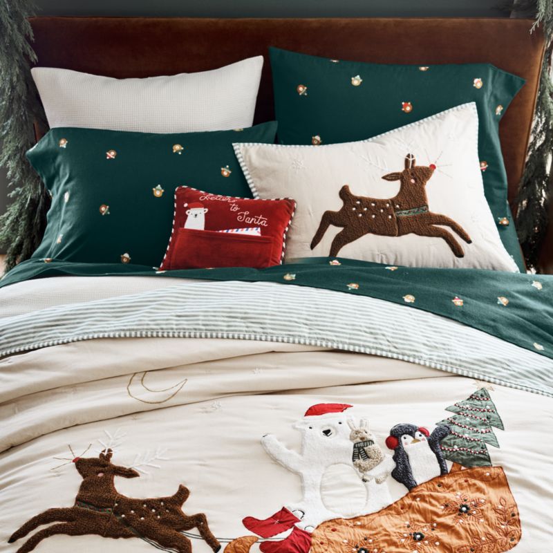 Supercozy Festive Bears Organic Cotton Flannel Kids Twin Sheet Set - image 3 of 7