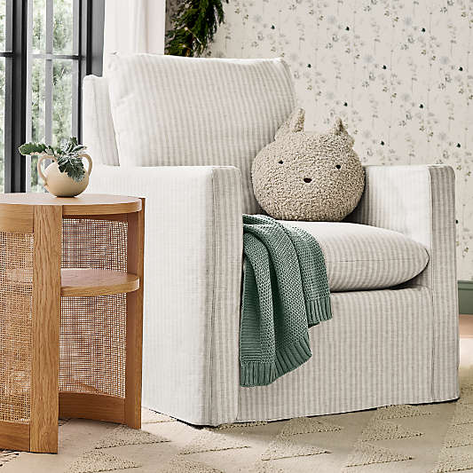Ever Slipcovered Striped Nursery Glider Chair by Leanne Ford