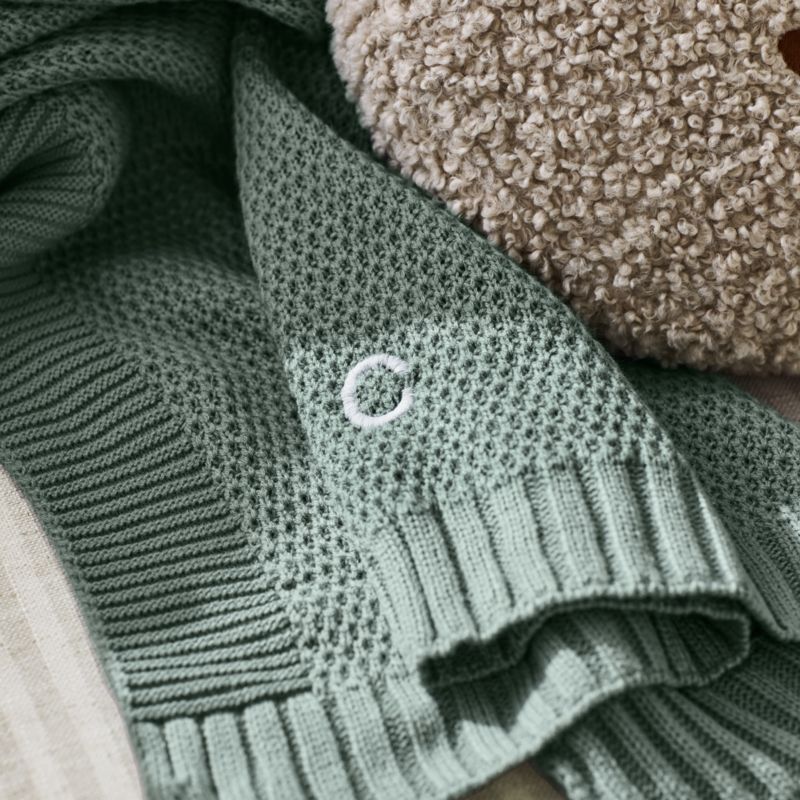 Bubble Knit Verte Green Baby Stroller Blanket - image 1 of 12