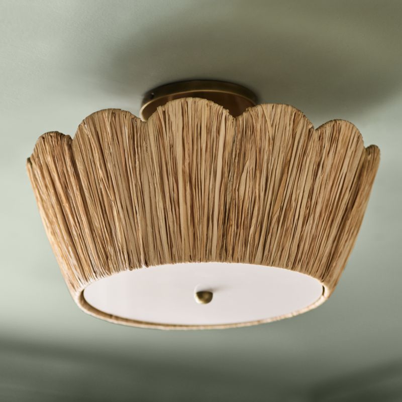 Greta Scalloped Raffia 18" Flush Mount Light - image 7 of 14