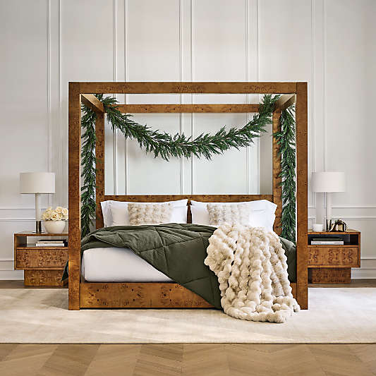 Aire Cotton Crinkle Matelasse Burnt Green Comforters
