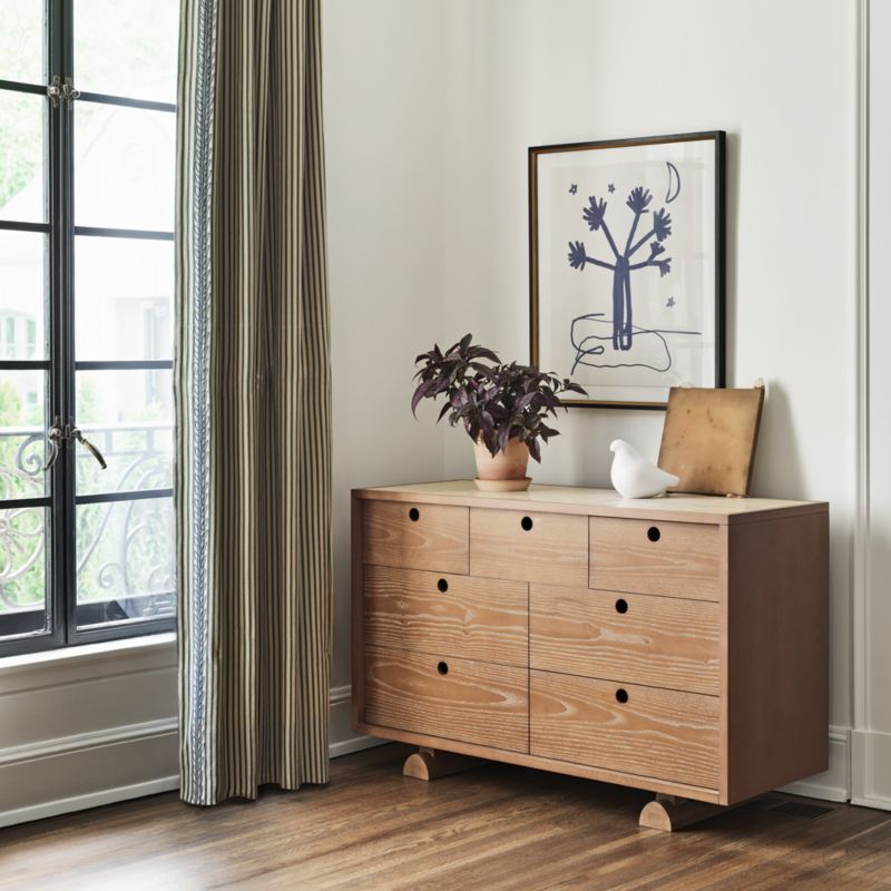 Storied Hazelnut Wood and Stone Wide 7-Drawer Kids Dresser by Jeremiah Brent - image 4 of 11